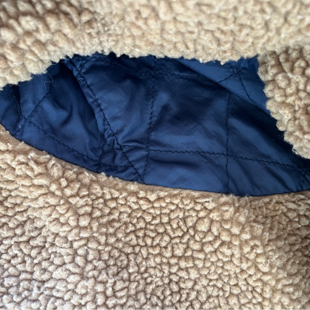 Vintage Abercrombie & Fitch Tan Brown Corduroy Trucker Jacket Sherpa Lined Coat - Picture 12 of 15
